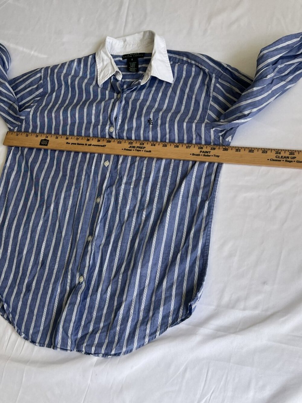 Lauren Ralph Lauren Striped Button Down Contrast Collar Size 8 - Picture 4 of 7